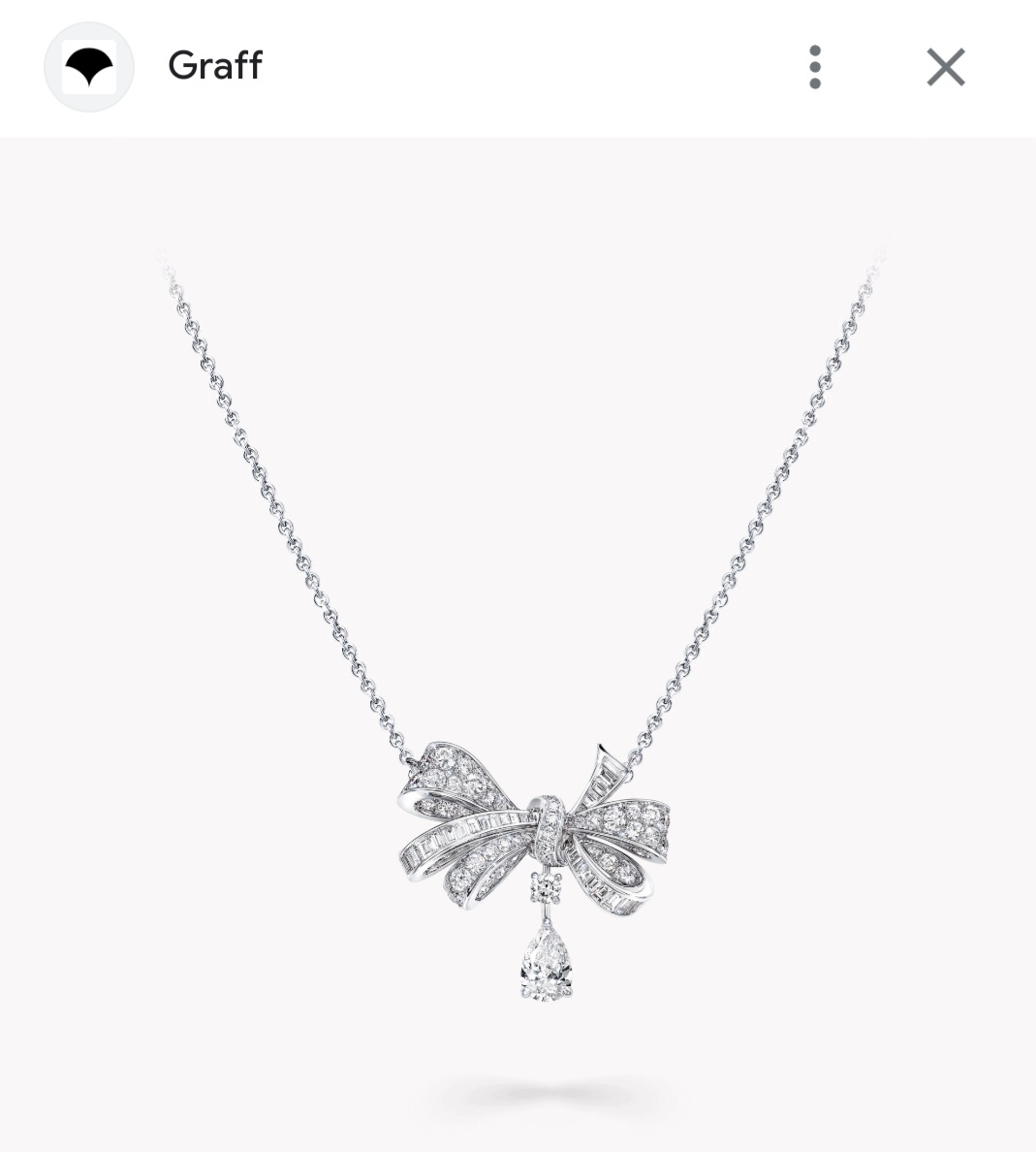 Graff Tilda’s bow classic diamond drop necklace