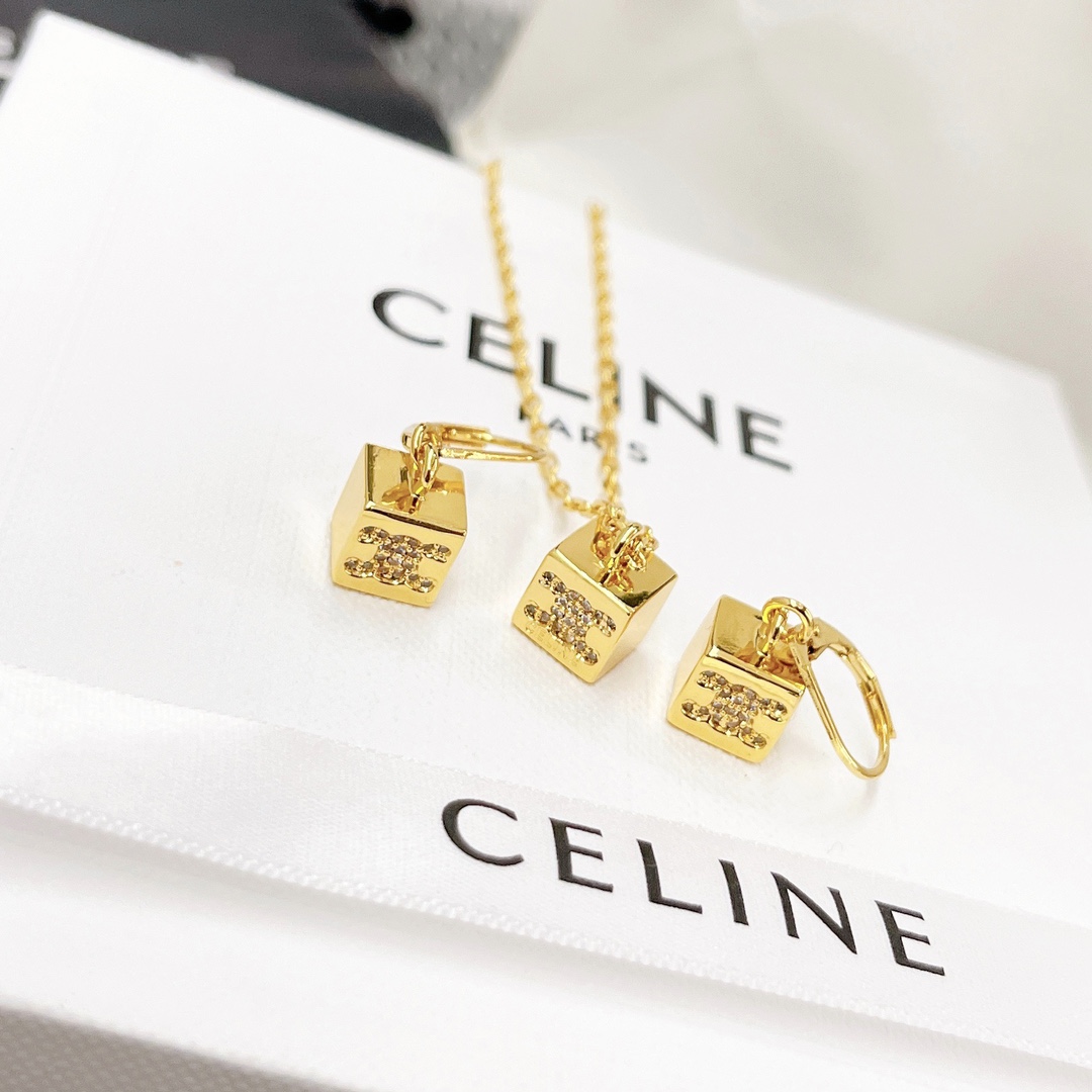 Celine necklace earrings 项链 耳环