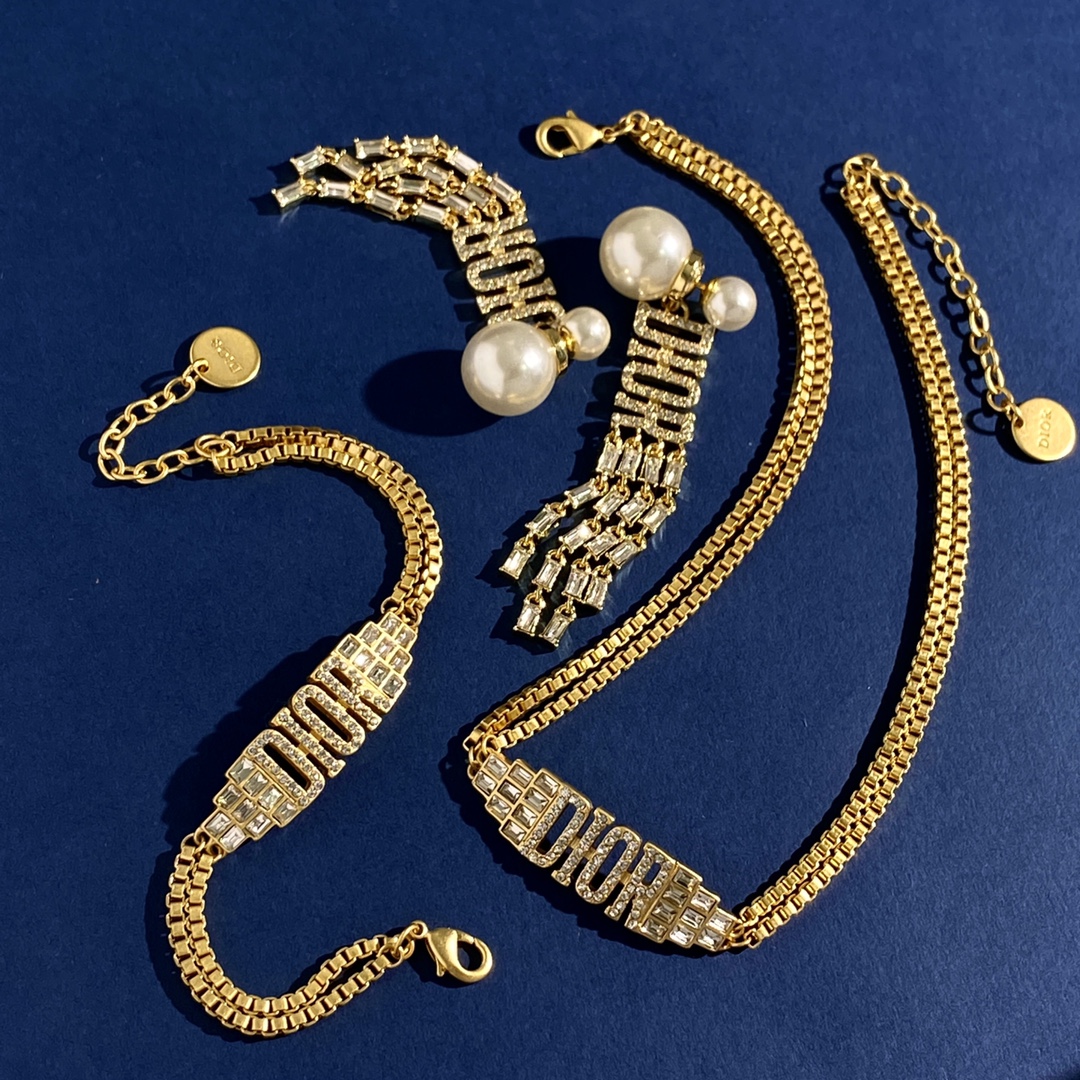 Dior earrings necklace bracelet