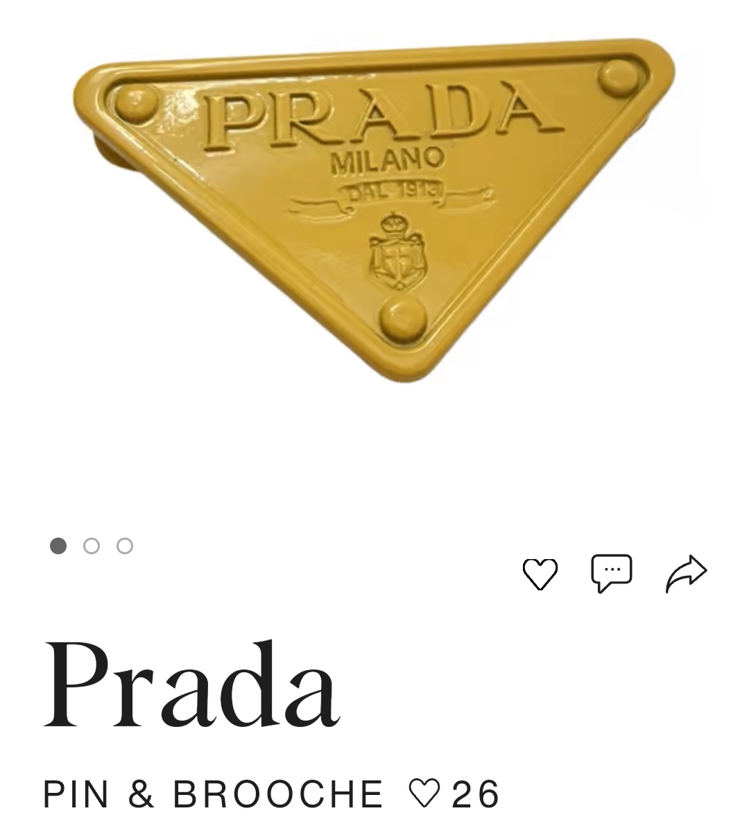 Prada pin brooch