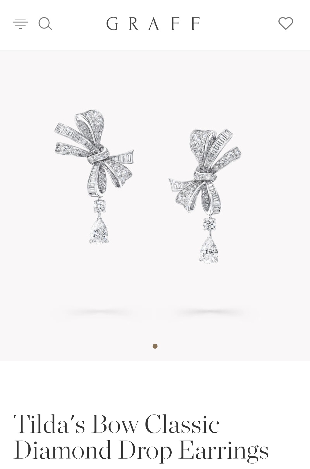 Graff Tilda’s bow classic diamond drop earrings