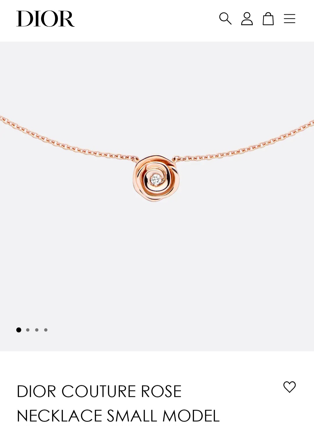 DIOR COUTURE ROSE NECKLACE SMALL MODEL