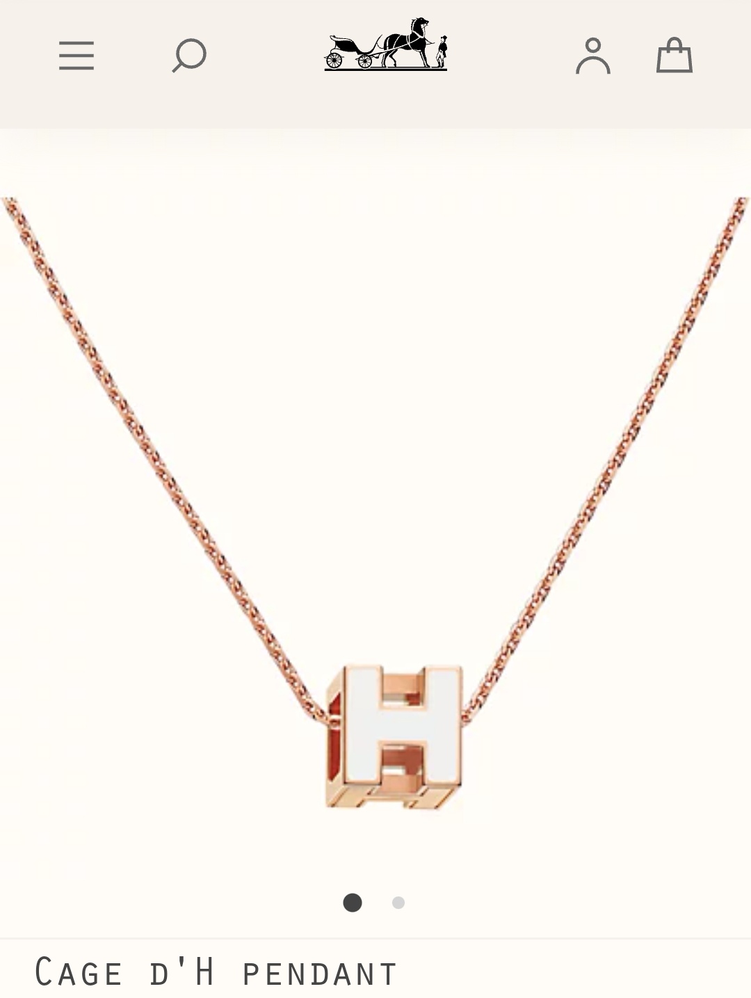 Hermes Cage d’H pendant necklace