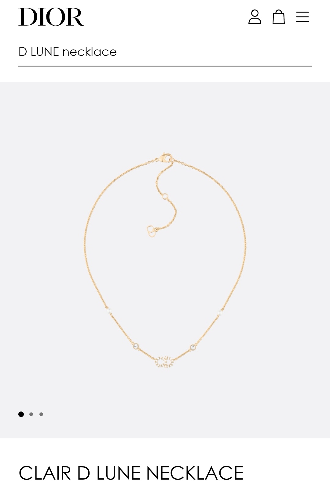 Dior Clair D Lune necklace bracelet