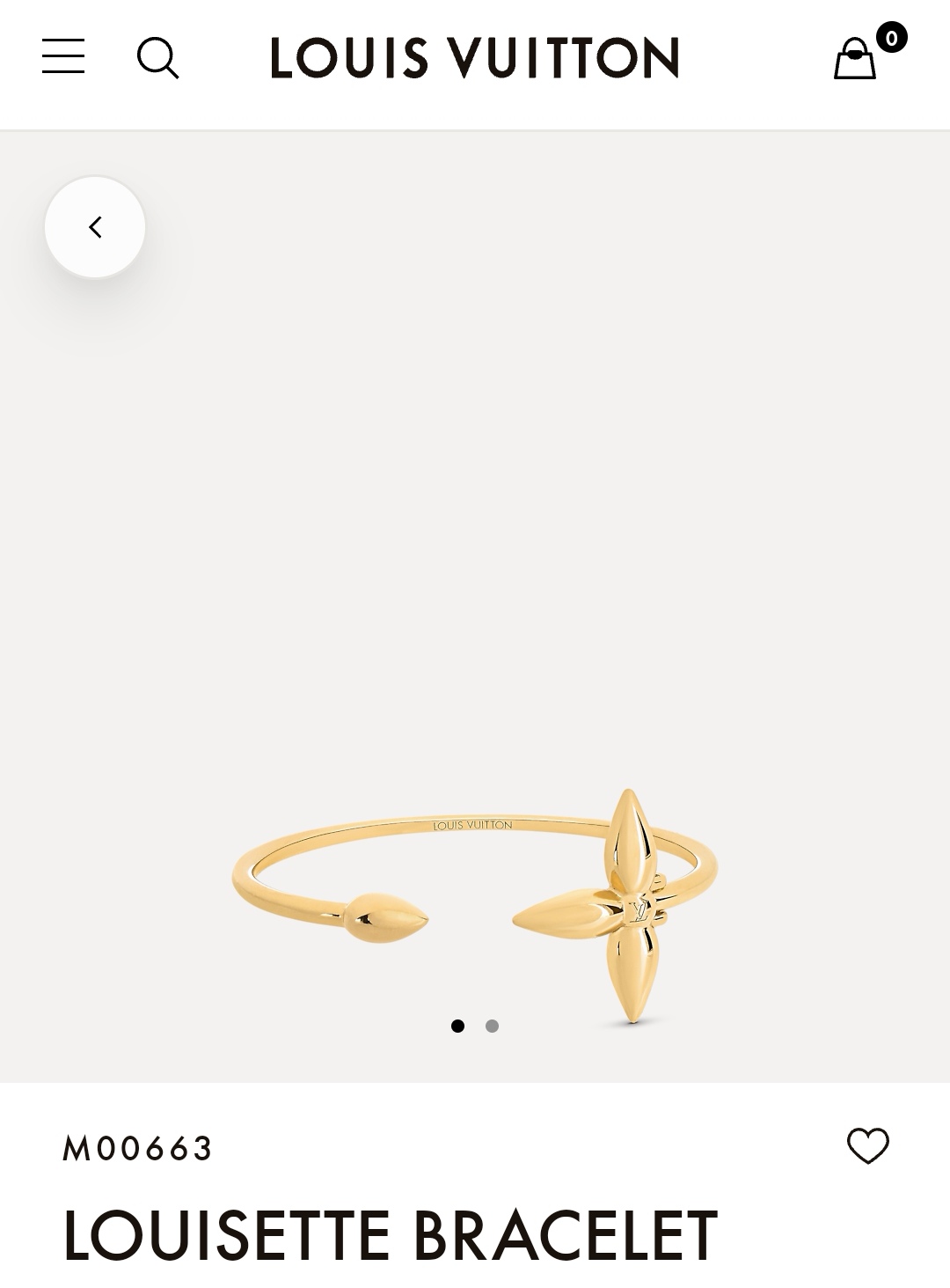 LV open bracelet bangle