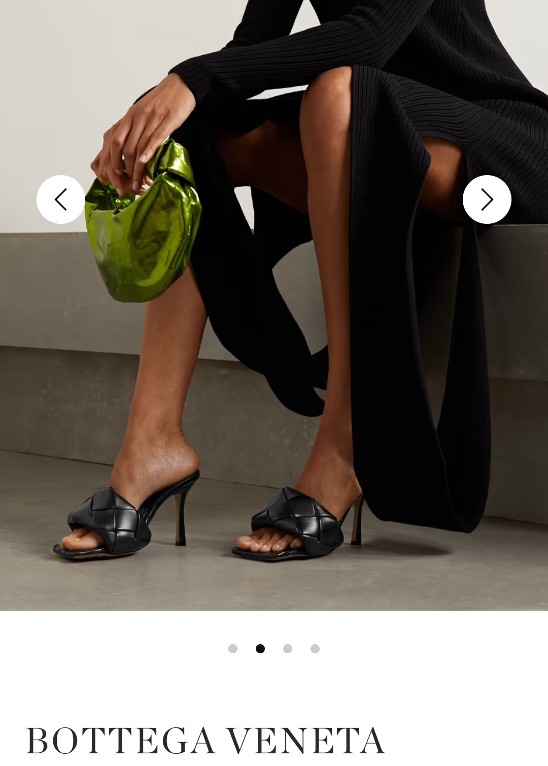 Bottega Veneta lido mule black heels