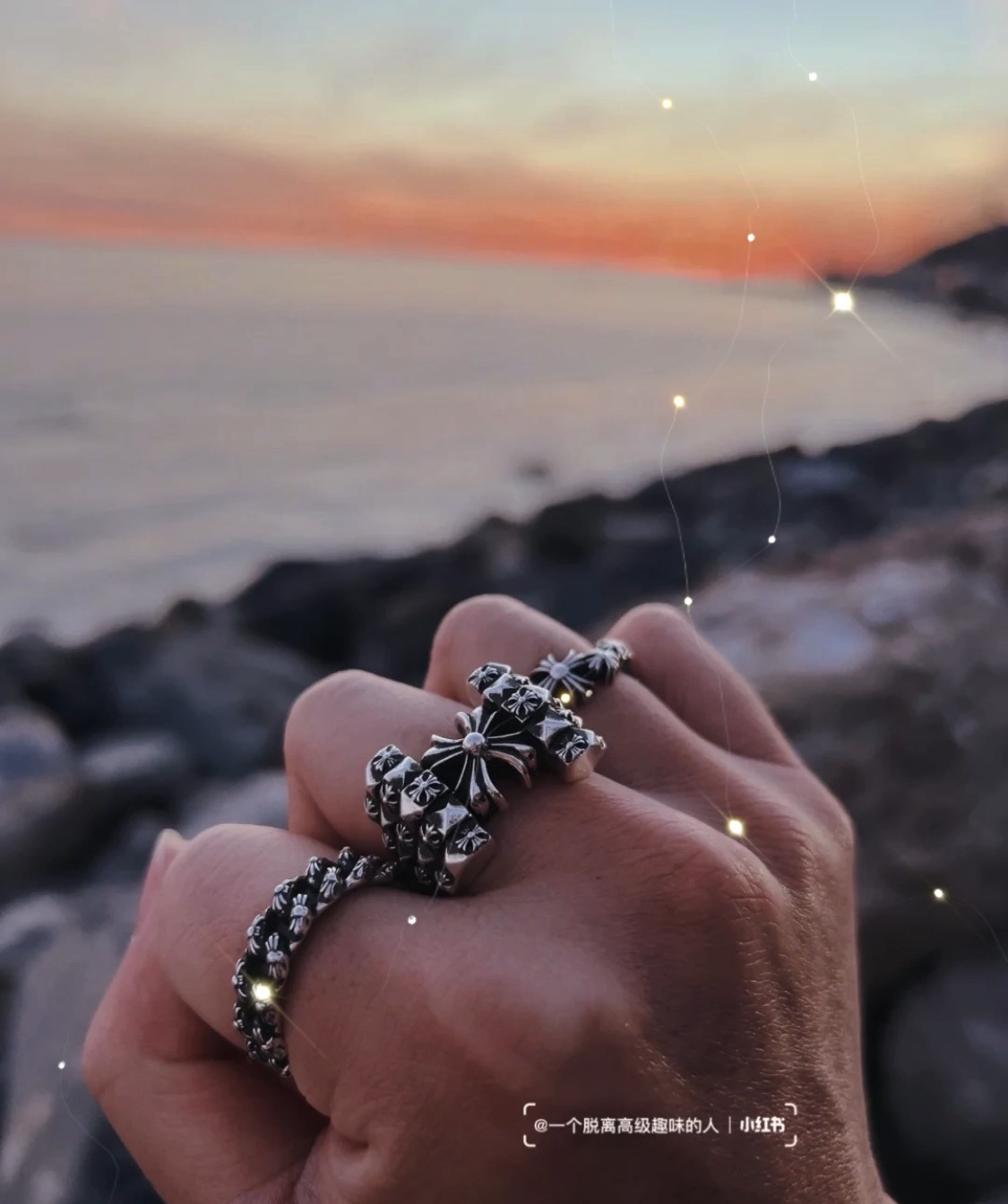 Chrome heart ring