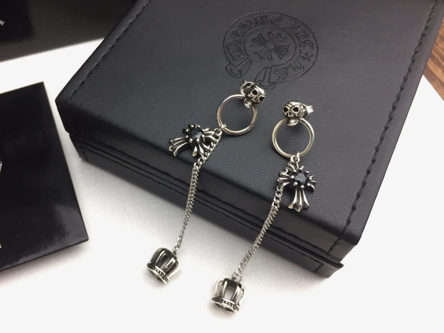 Chrome heart earrings