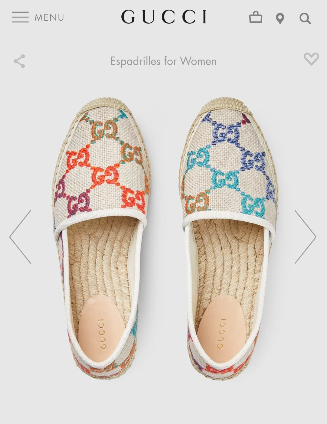 Gucci Women’s GG espadrille shoe