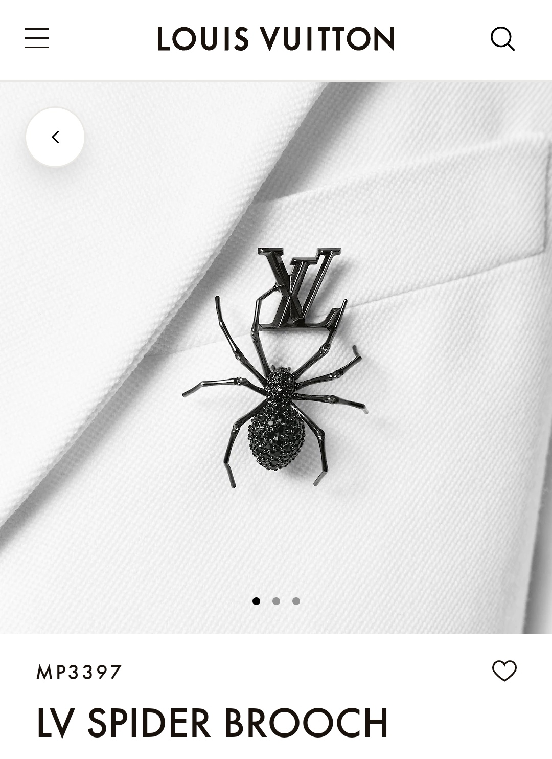 LV SPIDER BROOCH Pin