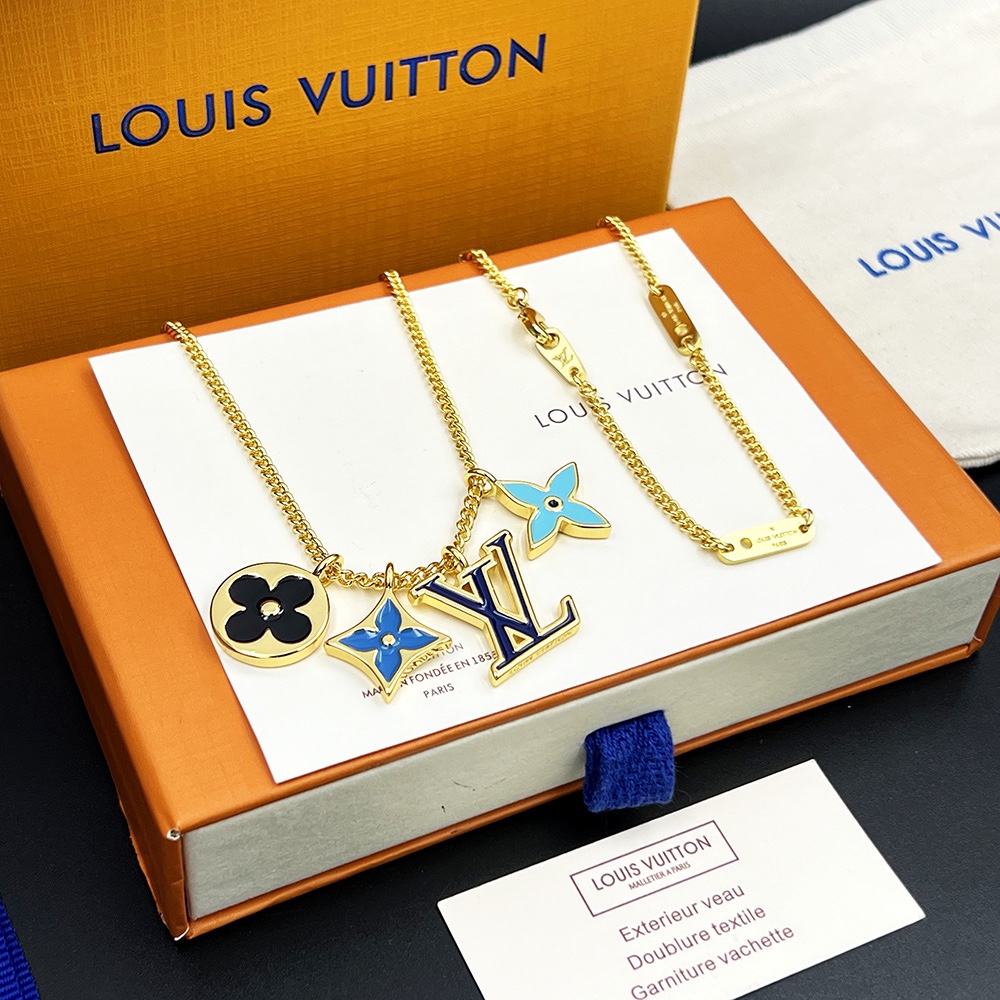 Louis Vuitton® LV Instinct Enamelled Necklace Blue. Size