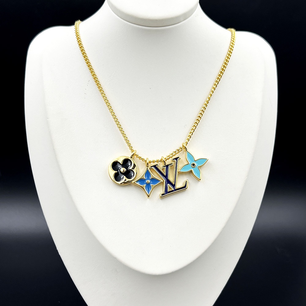 Louis Vuitton® LV Instinct Enamelled Necklace Blue. Size