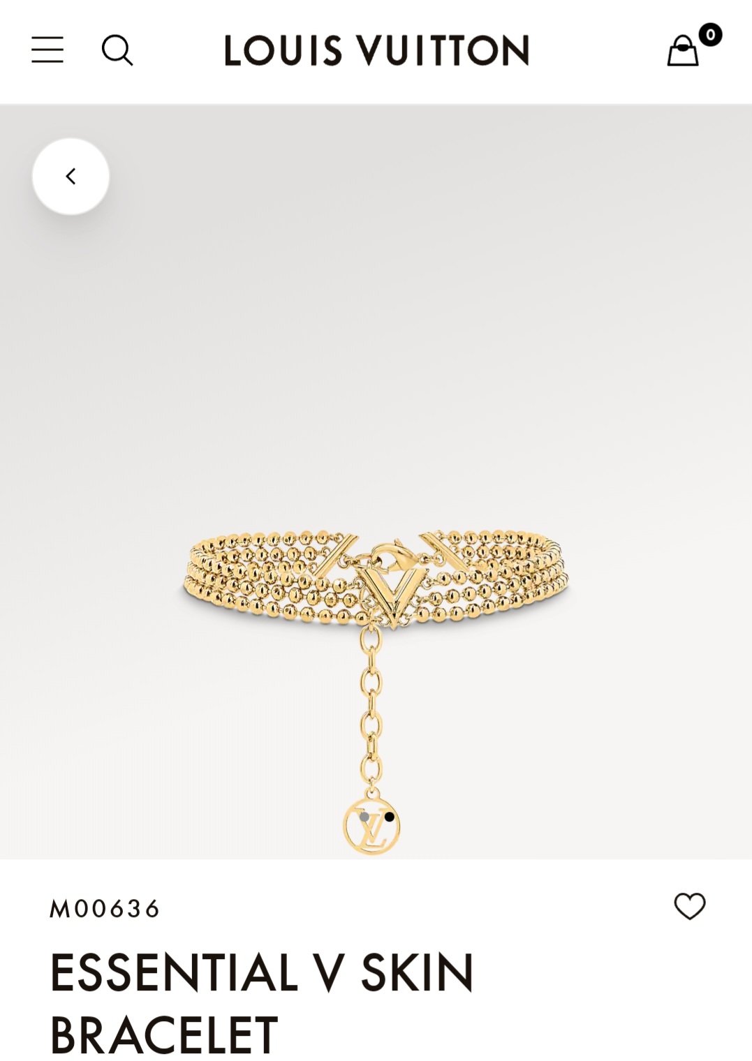 LV ESSENTIAL V SKIN BRACELET