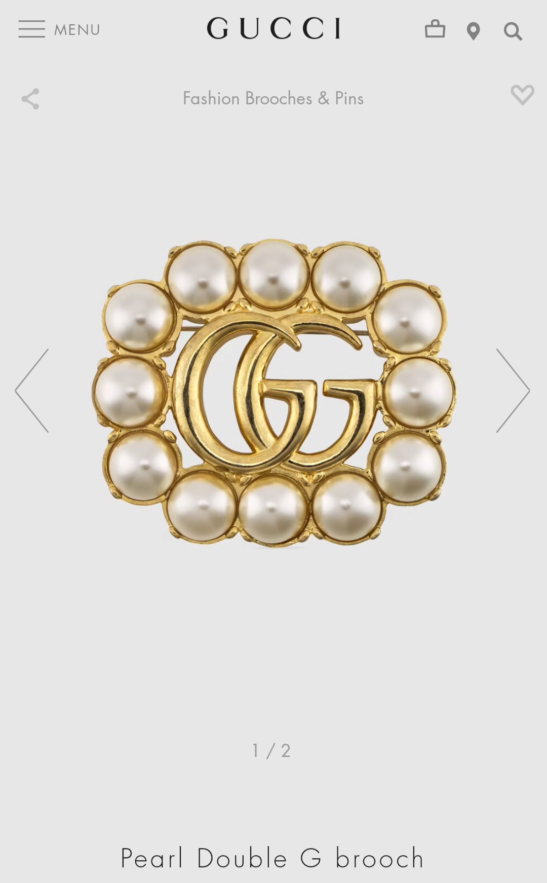 Gucci pin brooch