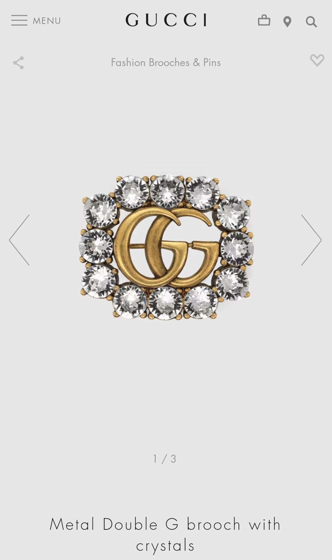 Gucci pin brooch