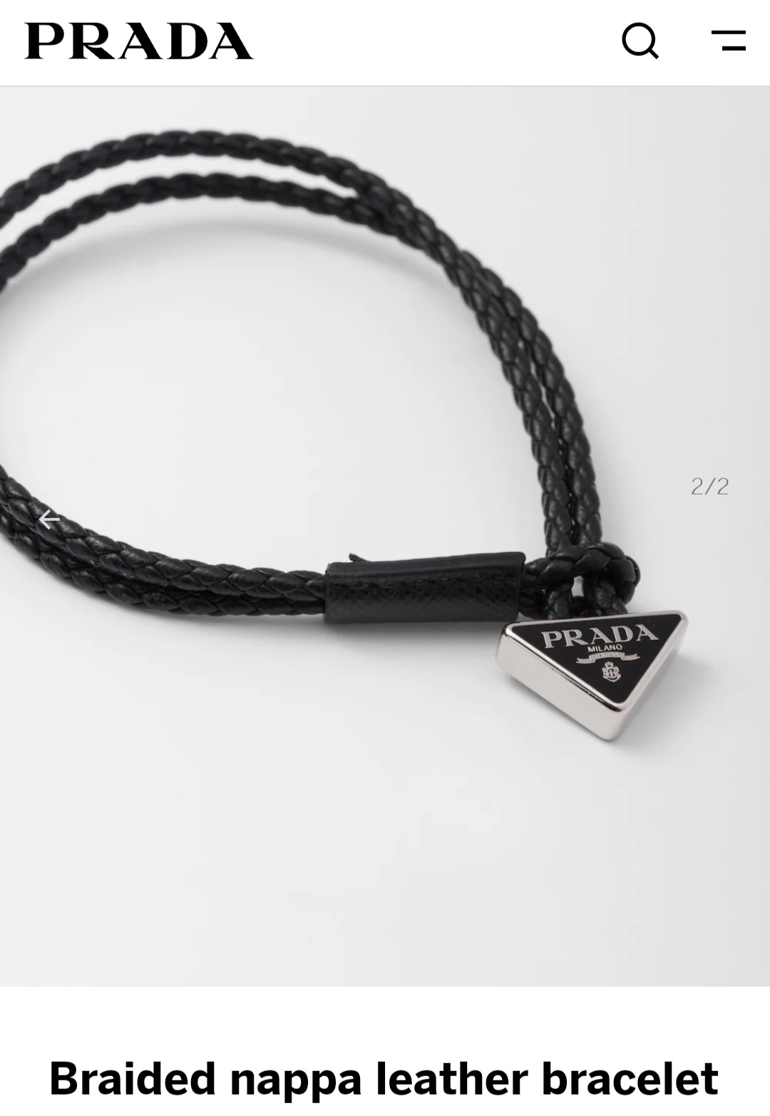 Prada braided nappa leather bracelet