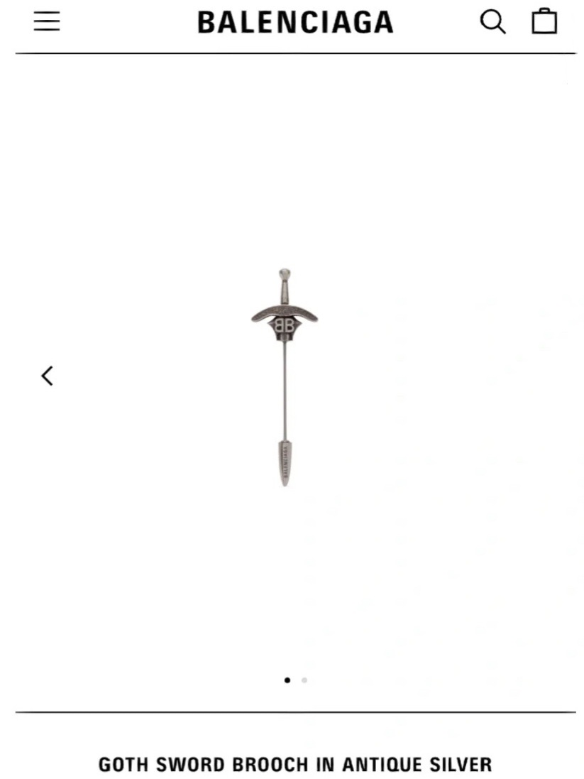 Balenciaga Goth sword brooch & pin
