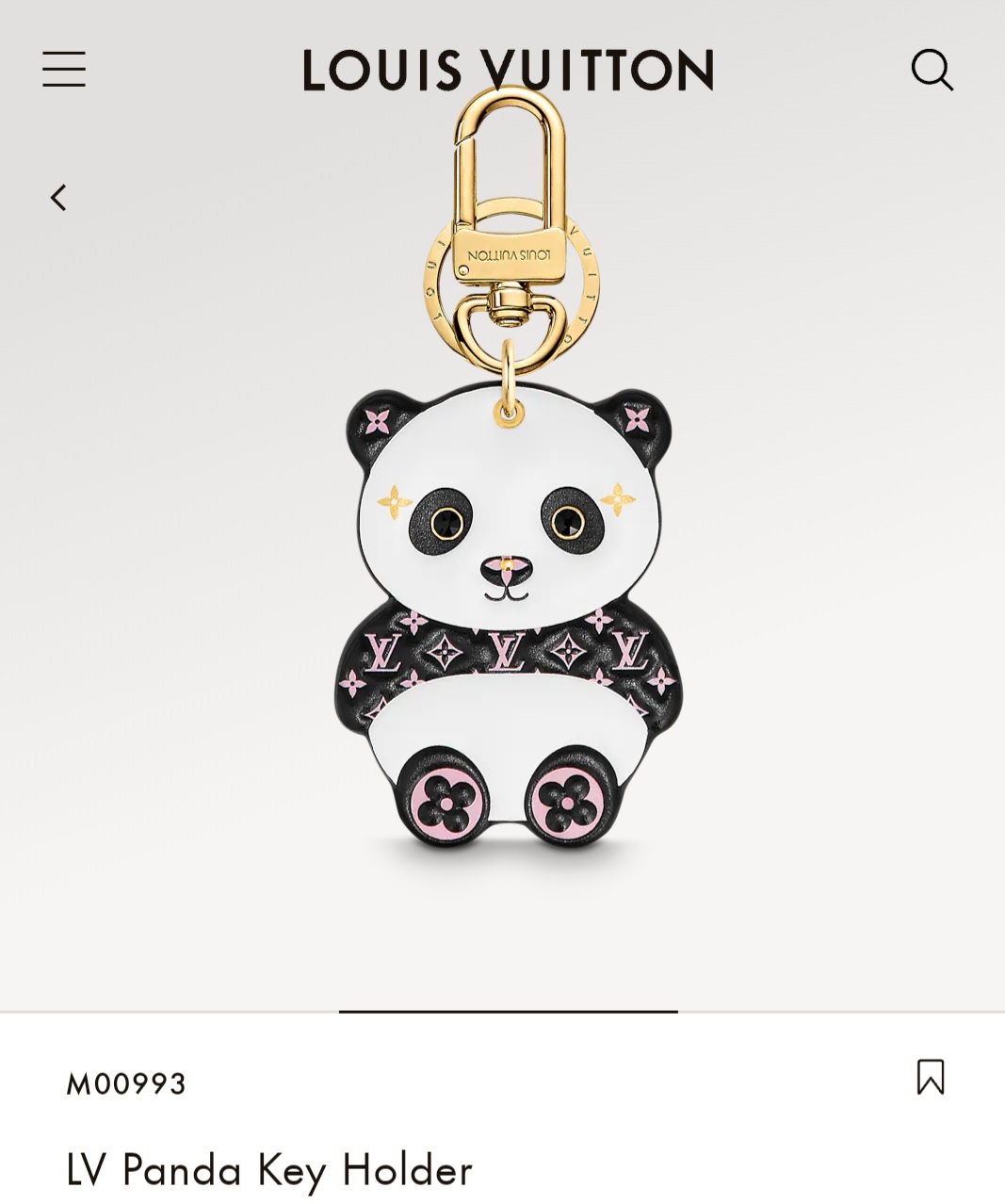 LV panda key holder keychain