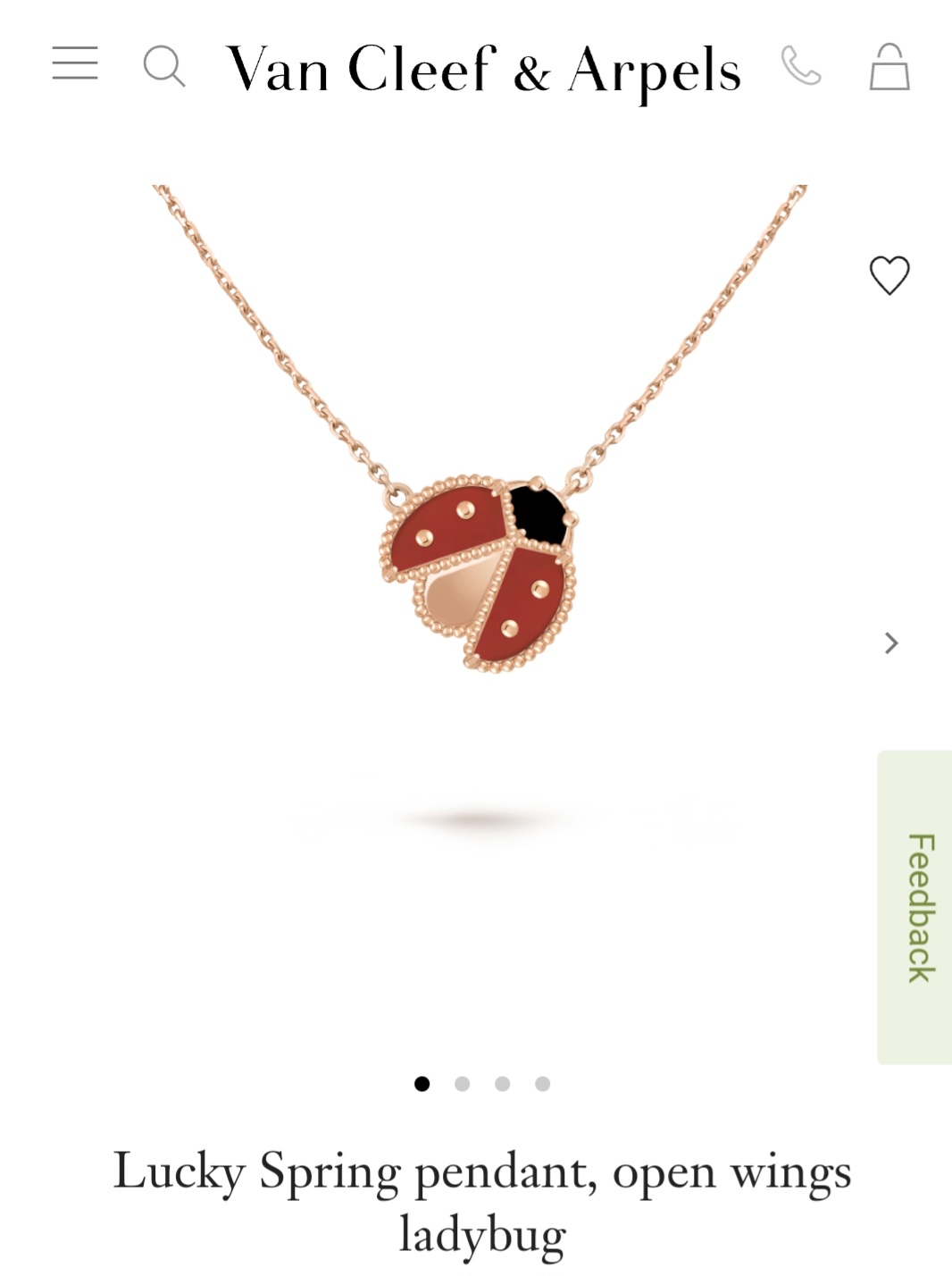 VCA Lucky Spring ladybug necklace