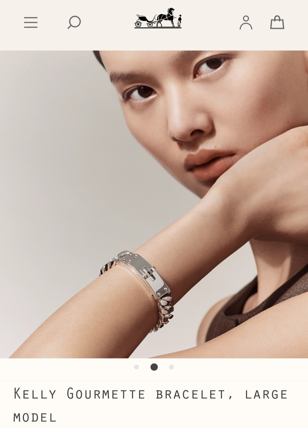 Hermes Kelly Gourmette bracelet, large model