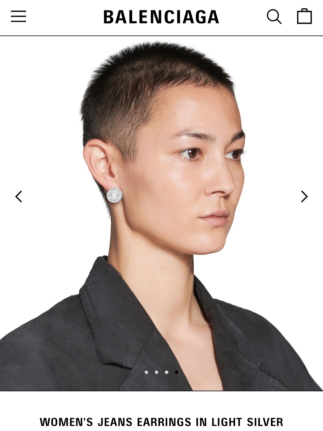 Balenciaga Jean button earrings
