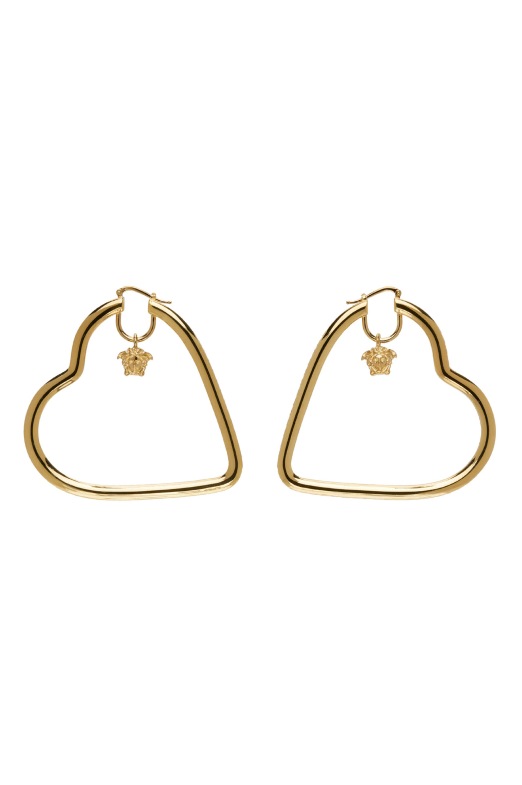 Versace gold heart hoop earrings