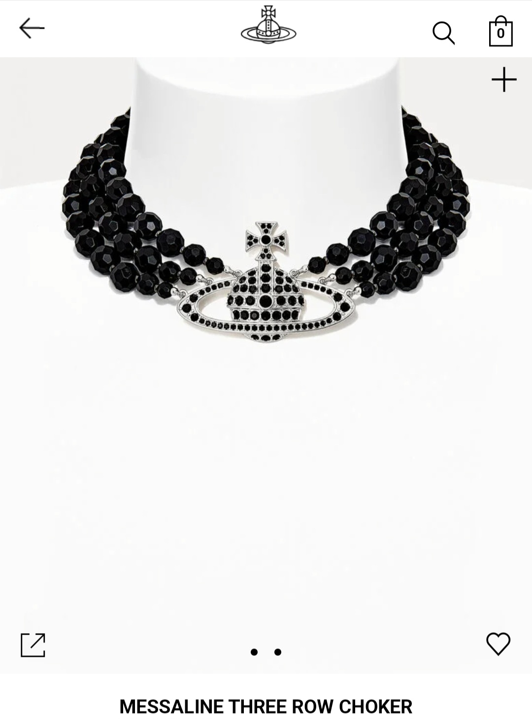 Vivienne Westwood Messaline three row choker necklace