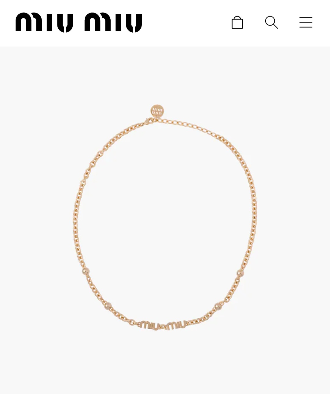 Miu Miu Metal necklace