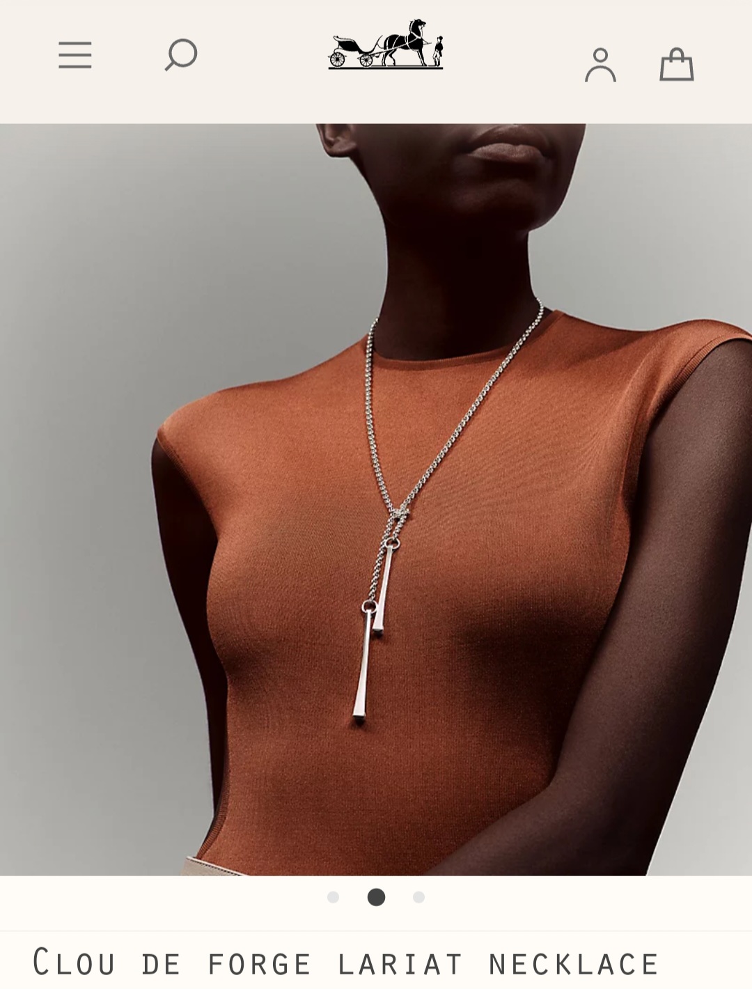 Hermes Clou de forge lariat necklace