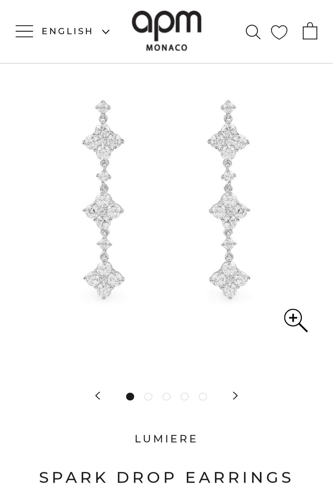 APM LUMIERESPARK DROP EARRINGS