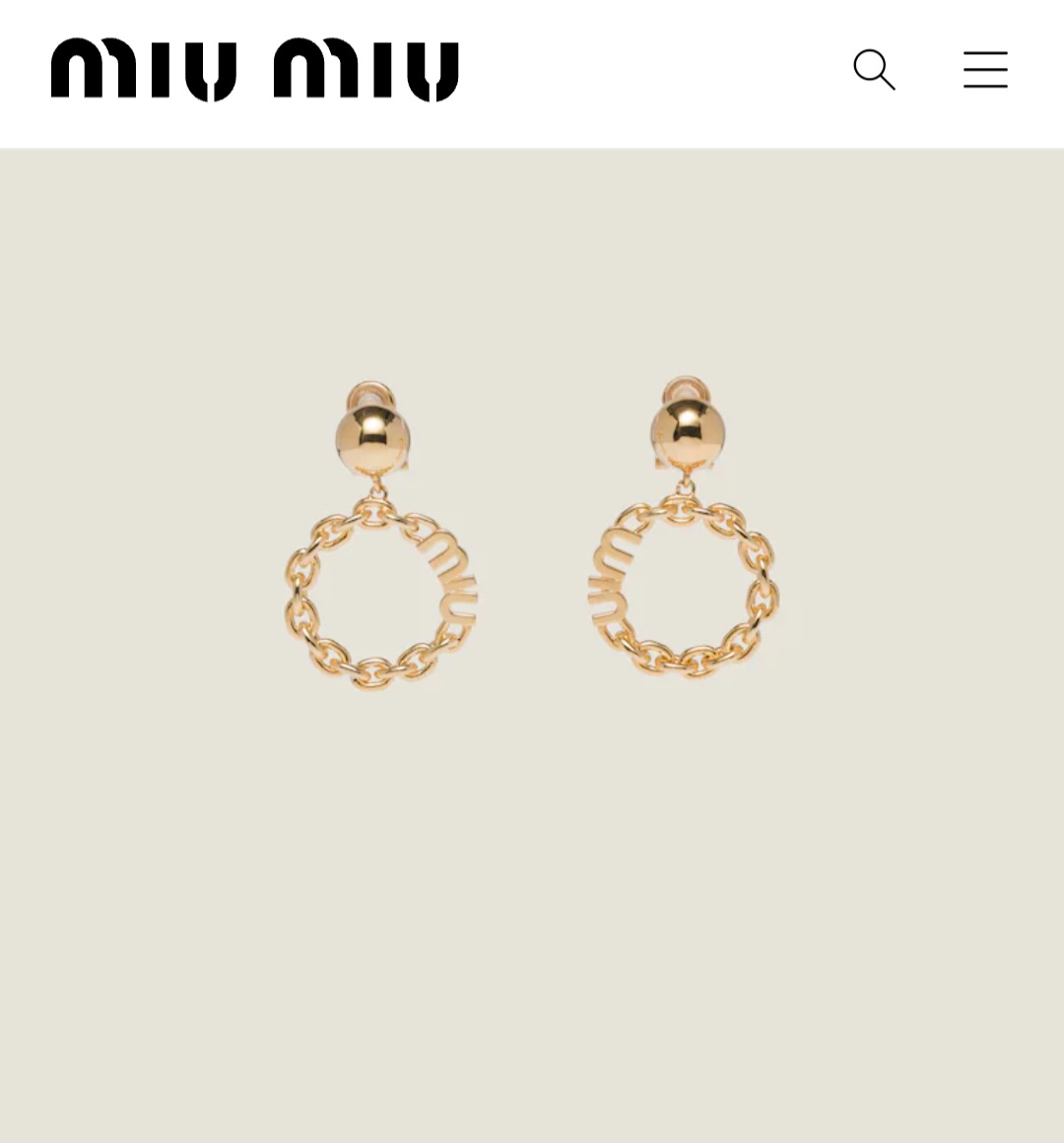 Miu Miu metal earrings