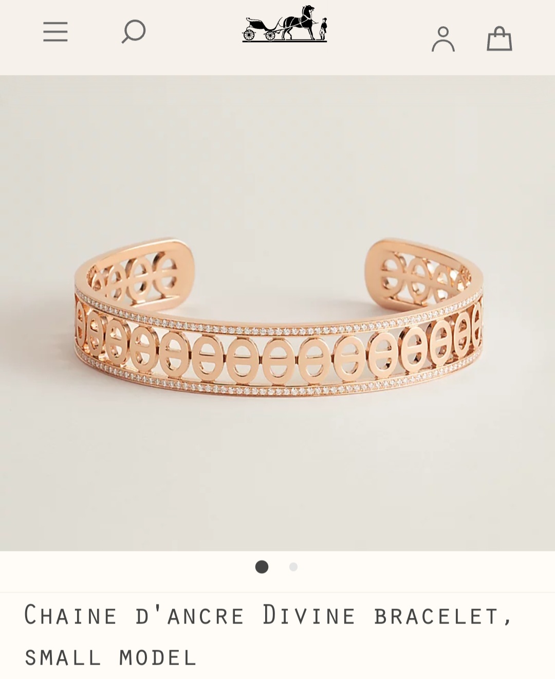 Hermes Chaine d’ancre Divine open bracelet