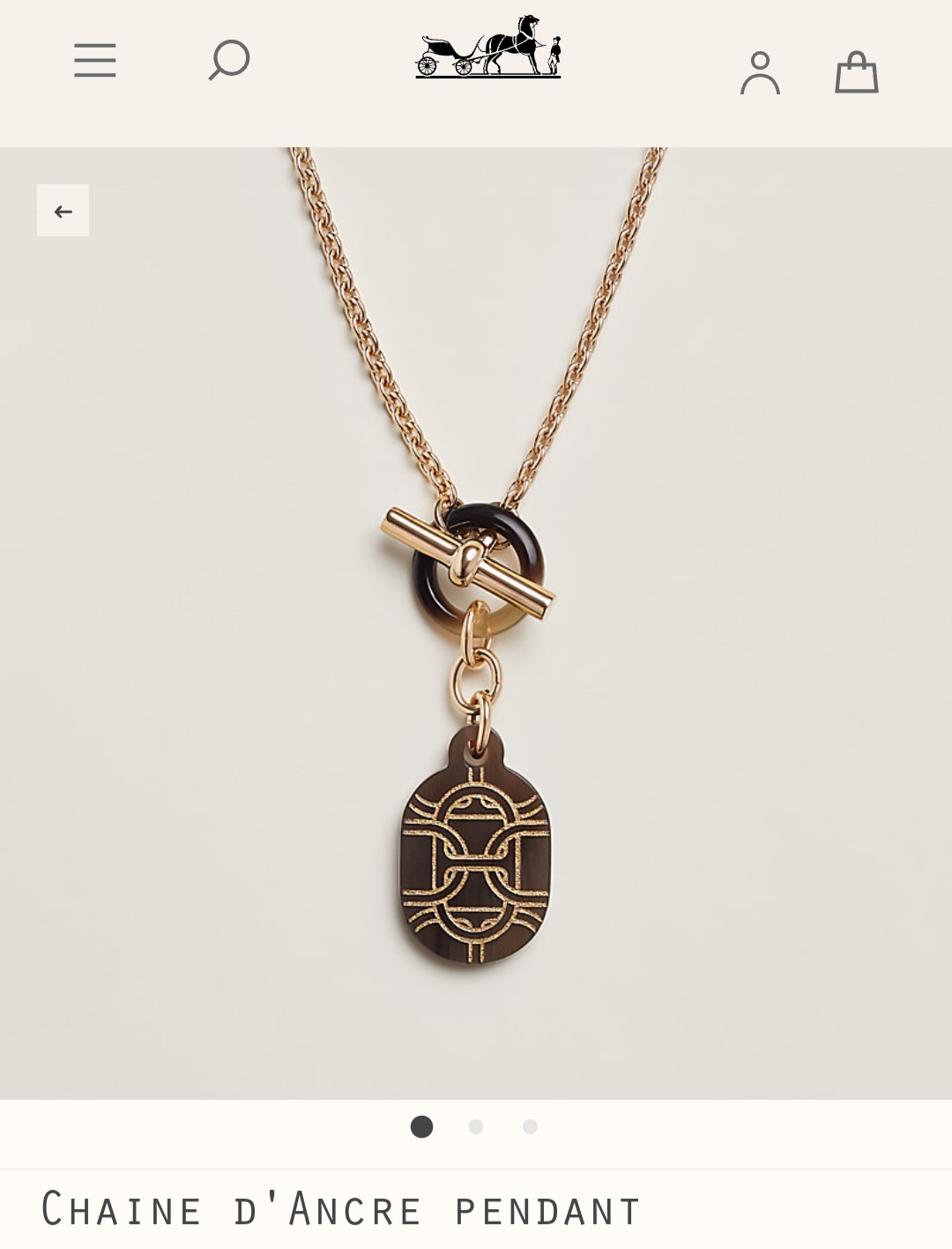 Hermes Chaine d’Ancre pendant necklace