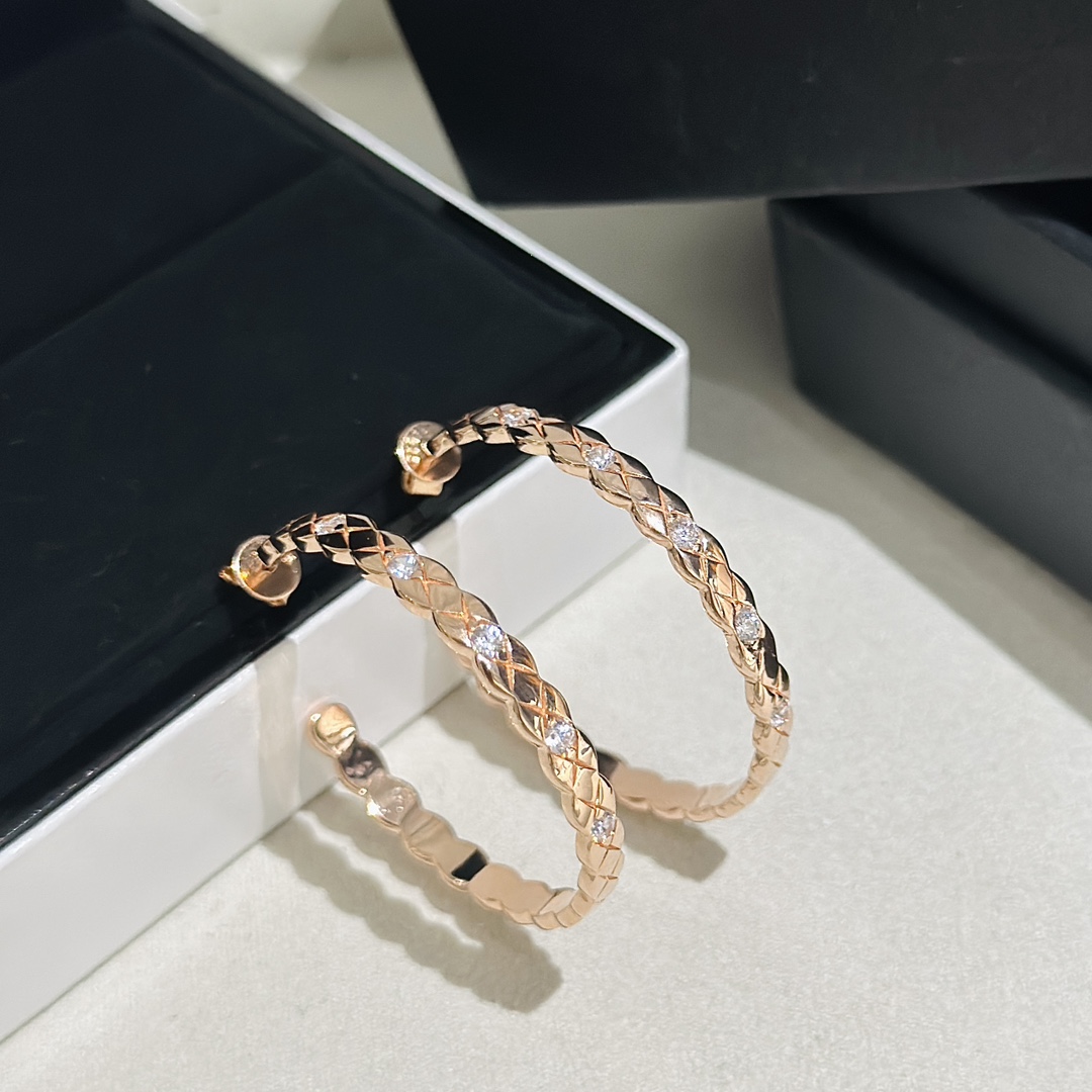 Chanel coco hoop earrings