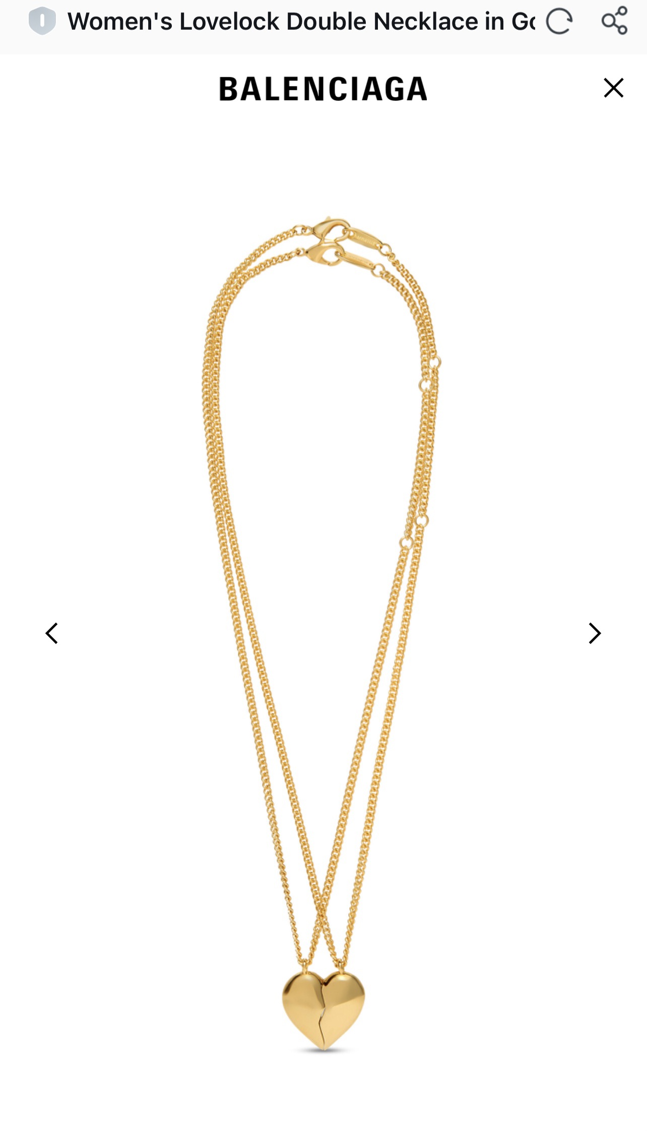 Balenciaga Lovelock double necklace