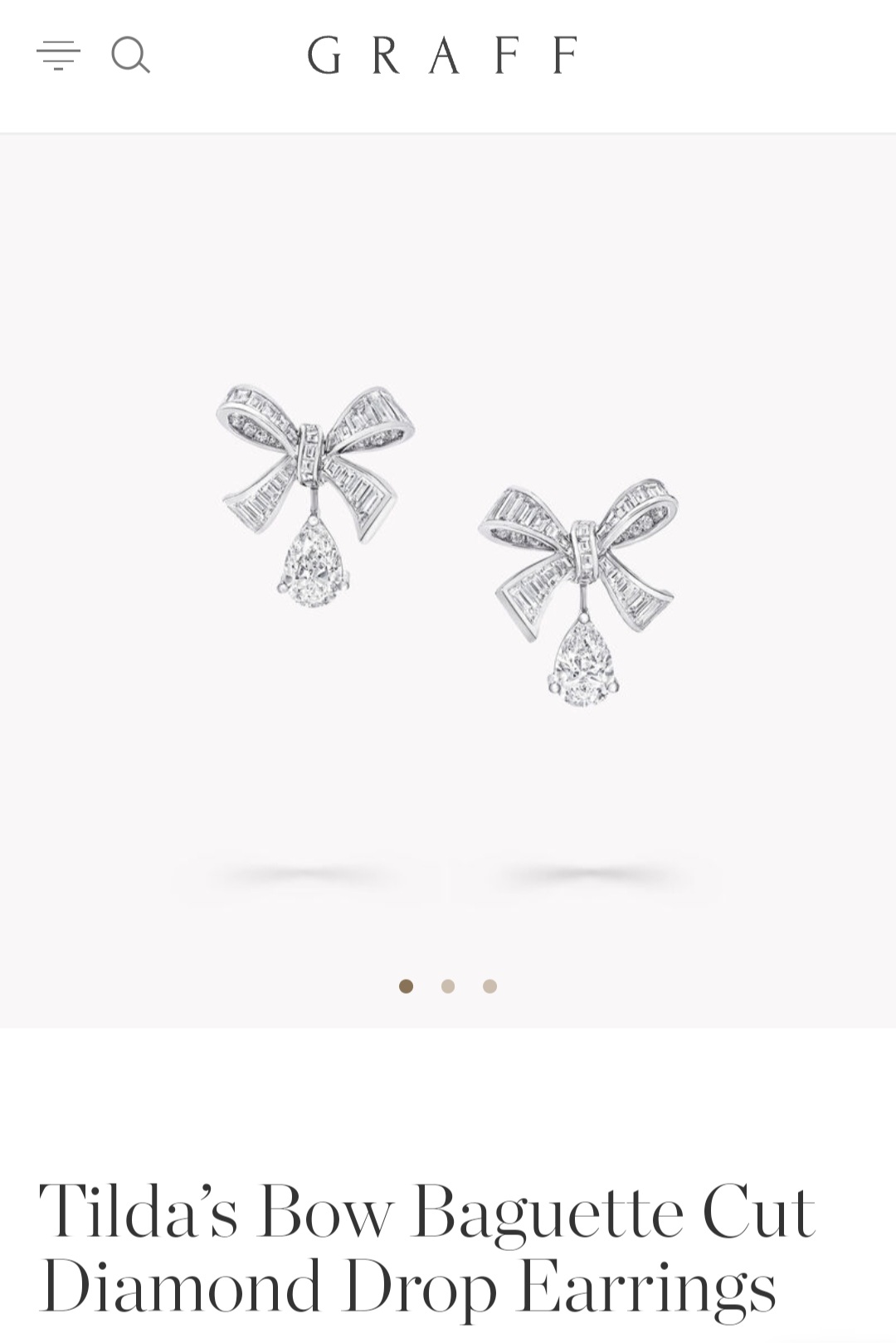 Graff Tilda’s Bow Baguette Cut Diamond Drop earrings