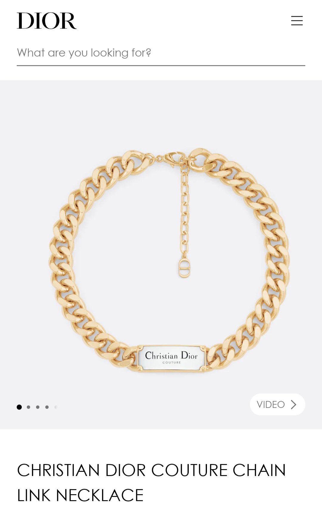 CHRISTIAN DIOR COUTURE CHAIN LINK necklace