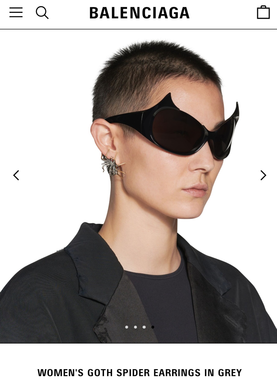 BALENCIAGA WOMEN’S GOTH SPIDER EARRINGS