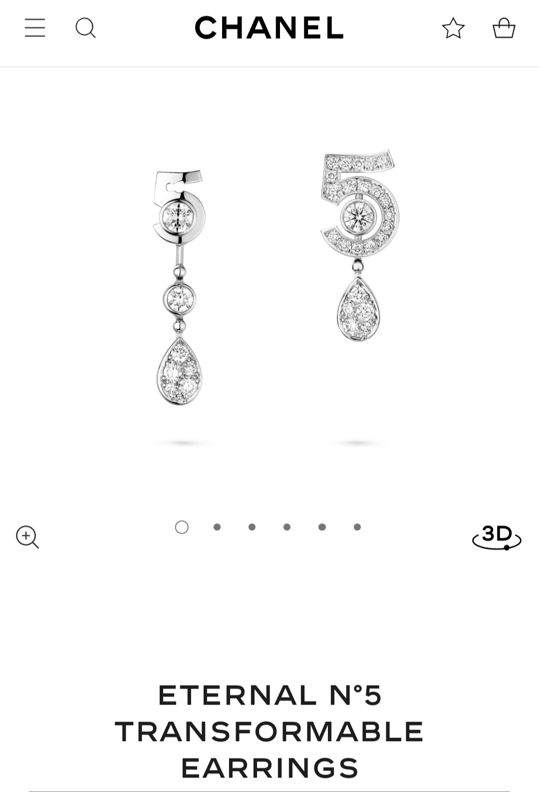 CHANEL ETERNAL N°5 TRANSFORMABLE earrings