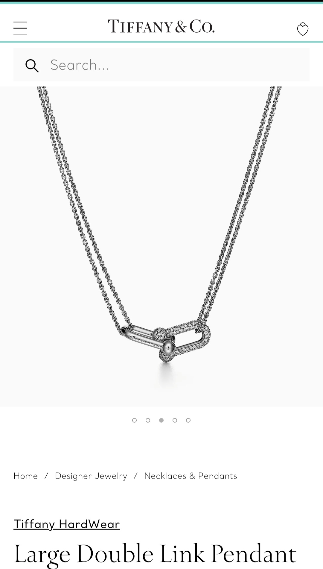 Tiffany & co HardWear Large Double Link Pendant necklace