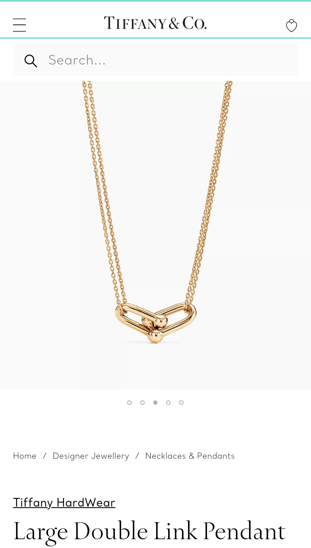 Tiffany & co HardWear Large Double Link Pendant necklace