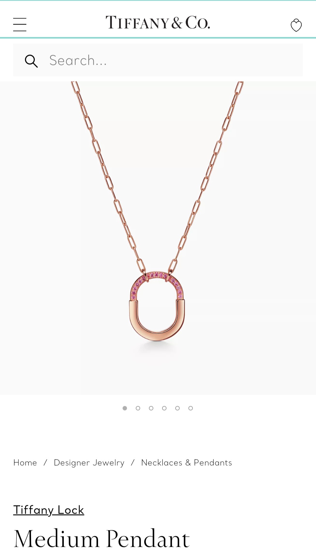 Tiffany Lock Medium Pendant necklace