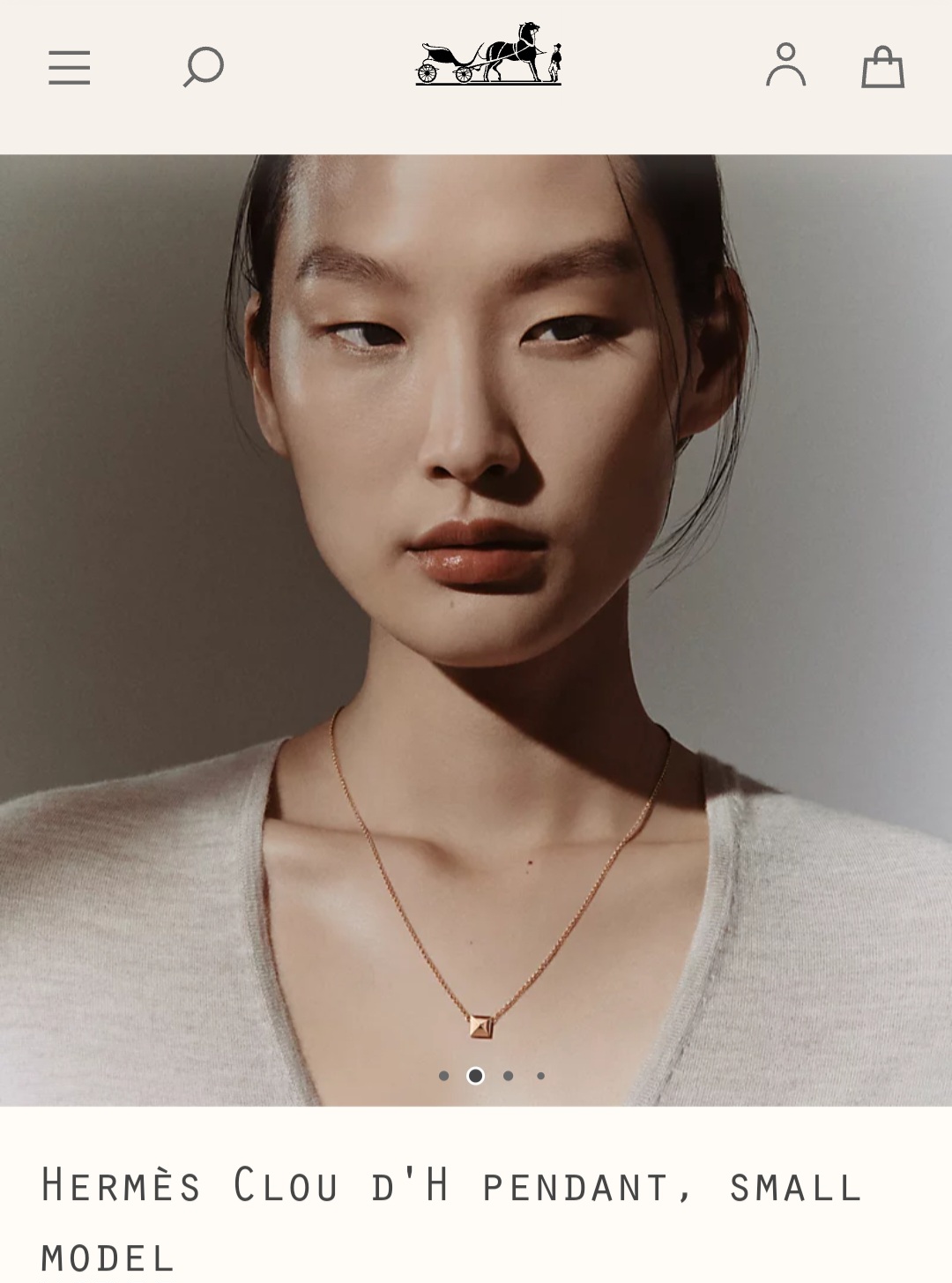 Hermès Clou d’H pendant, small model necklace