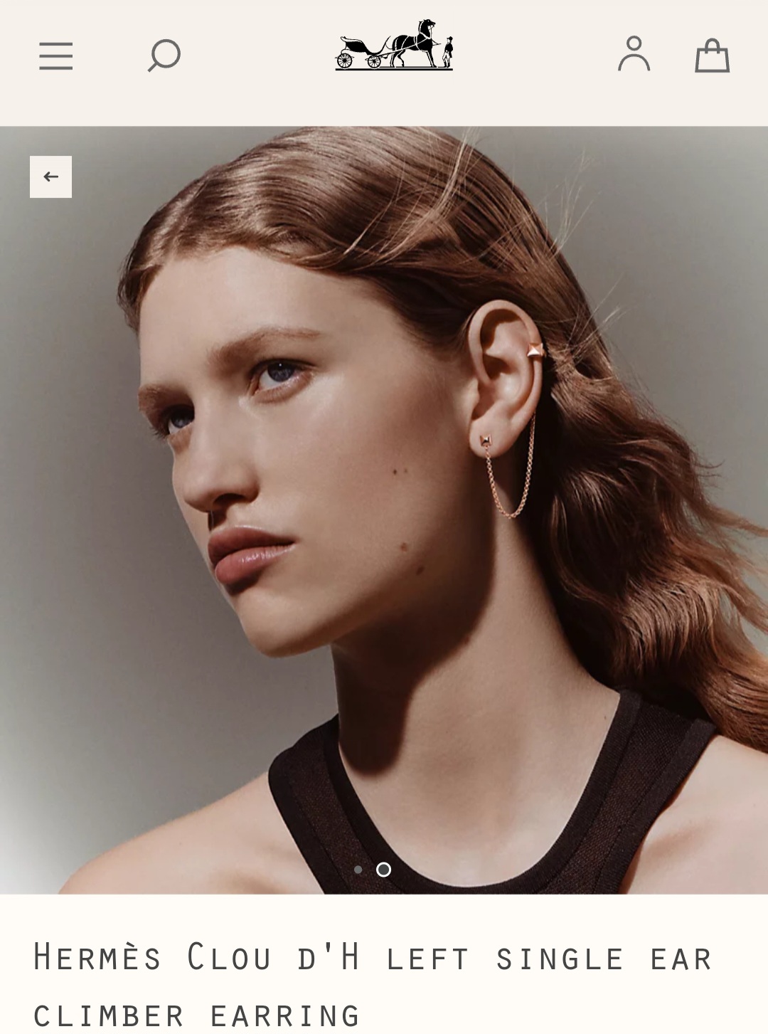 Hermès Clou d’H left / right single ear climber earring