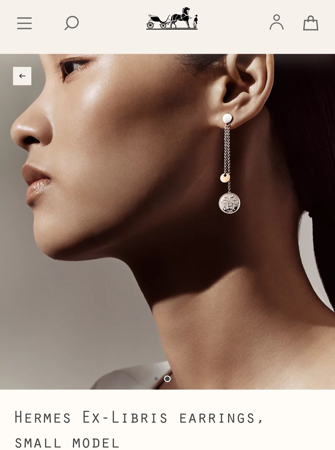 Hermes Ex-Libris earrings, small model earrings