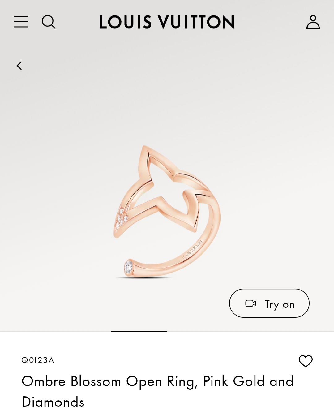 LV Ombre Blossom Open Ring