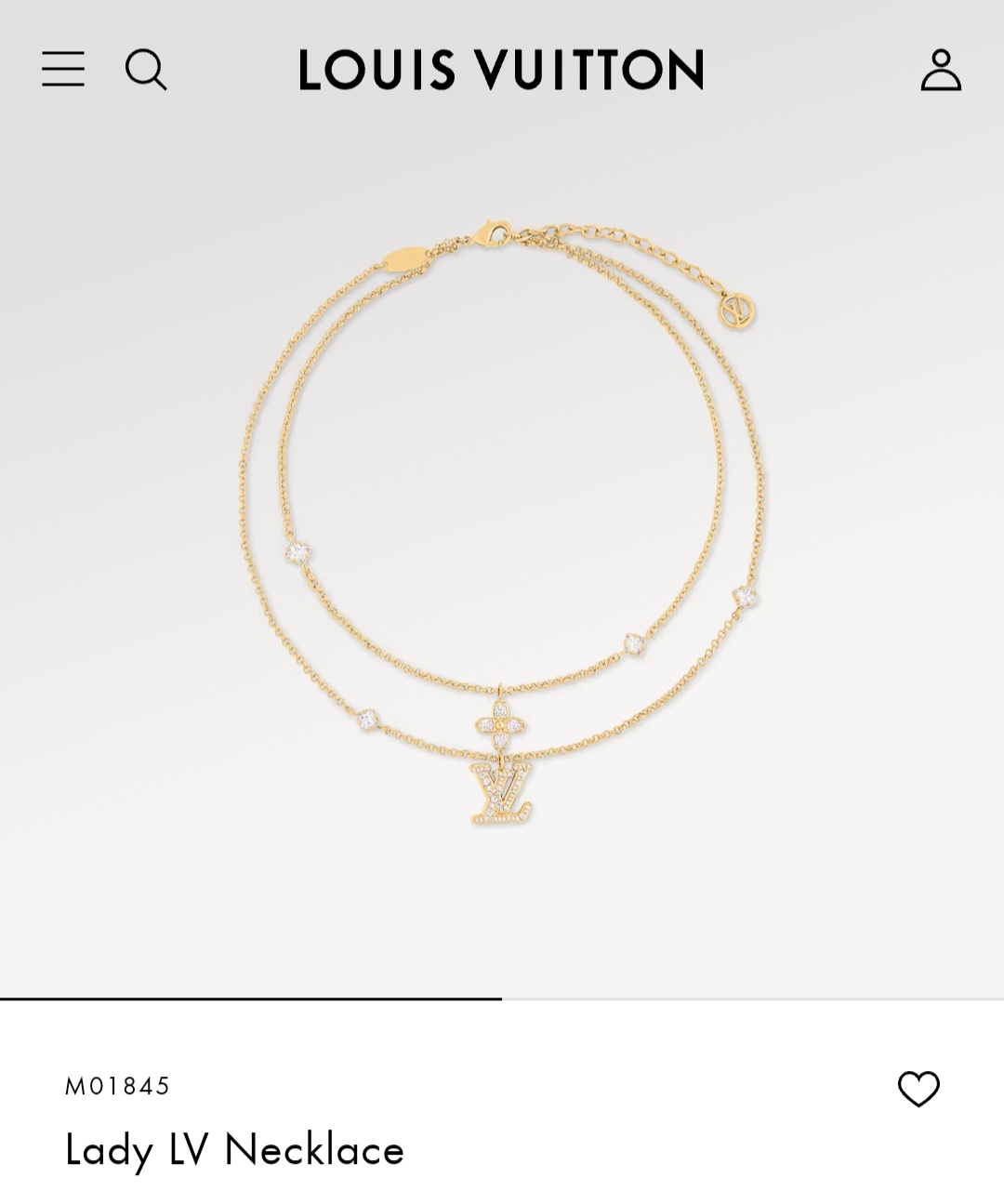 LV Lady LV Necklace