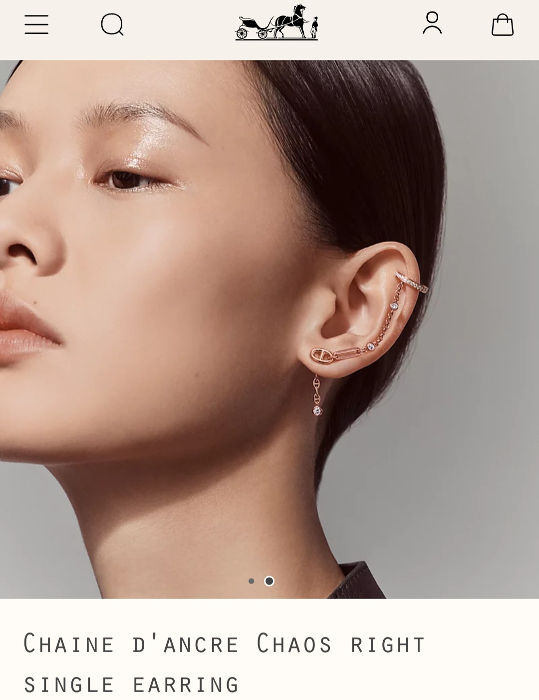 Hermes Chaine d’ancre Chaos  single earring