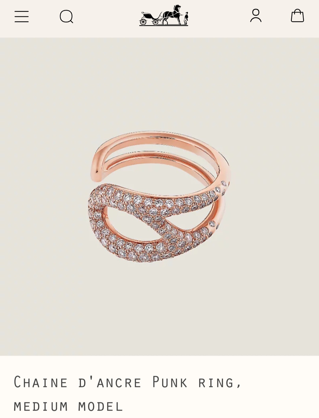 Hermes Chaine d’ancre Punk ring