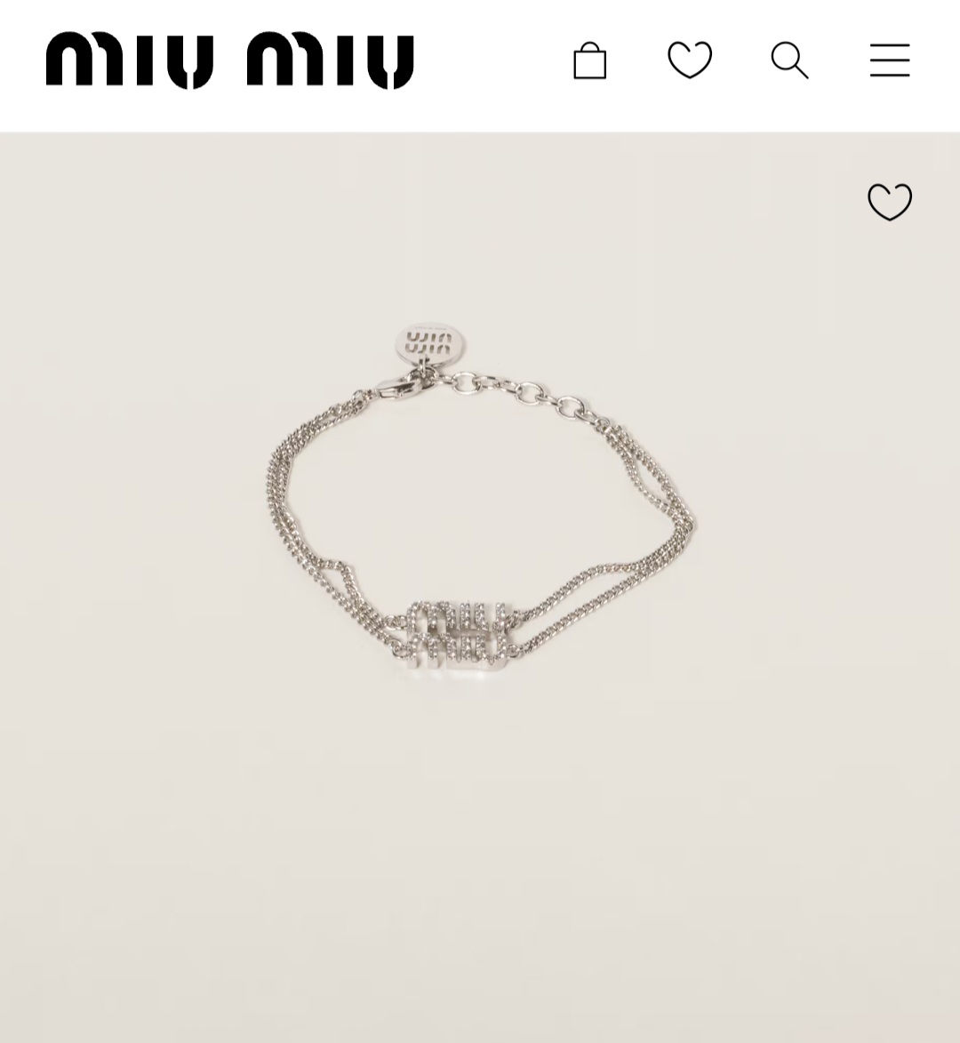 miu miu Metal bracelet with crystals
